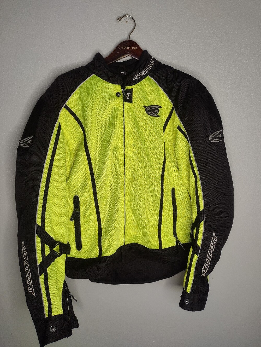 AGV Sport Solare Motorcycle Jacket Vented 2XL Neon Yellow